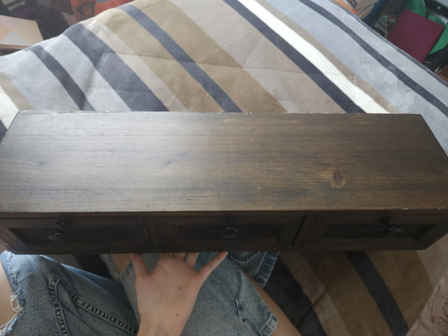 🌸 Rustic Wooden Wall Shelf / Organizer - photo 2