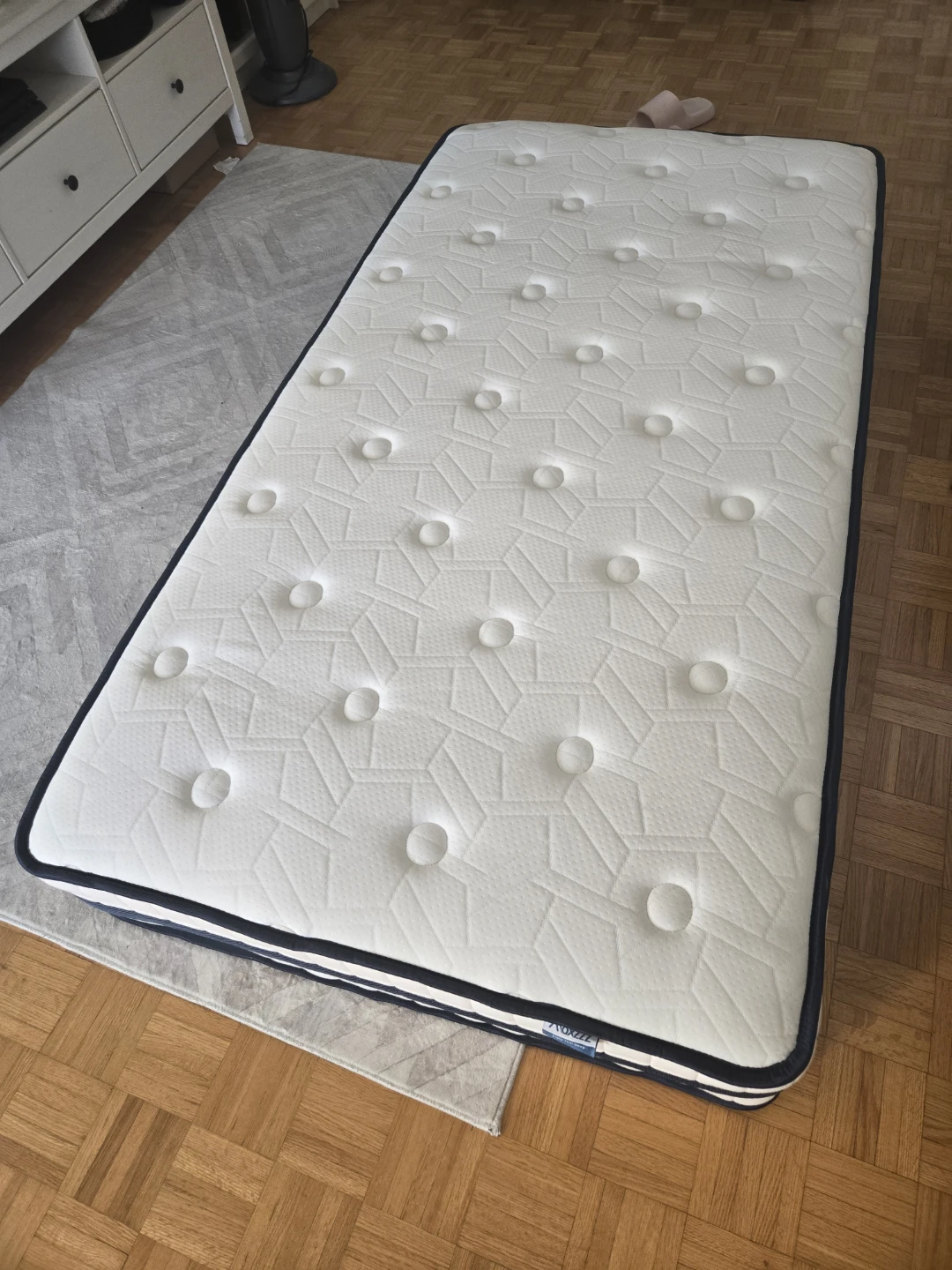 Ikea Twin Upholstered Bed Frame and mattress - photo 2