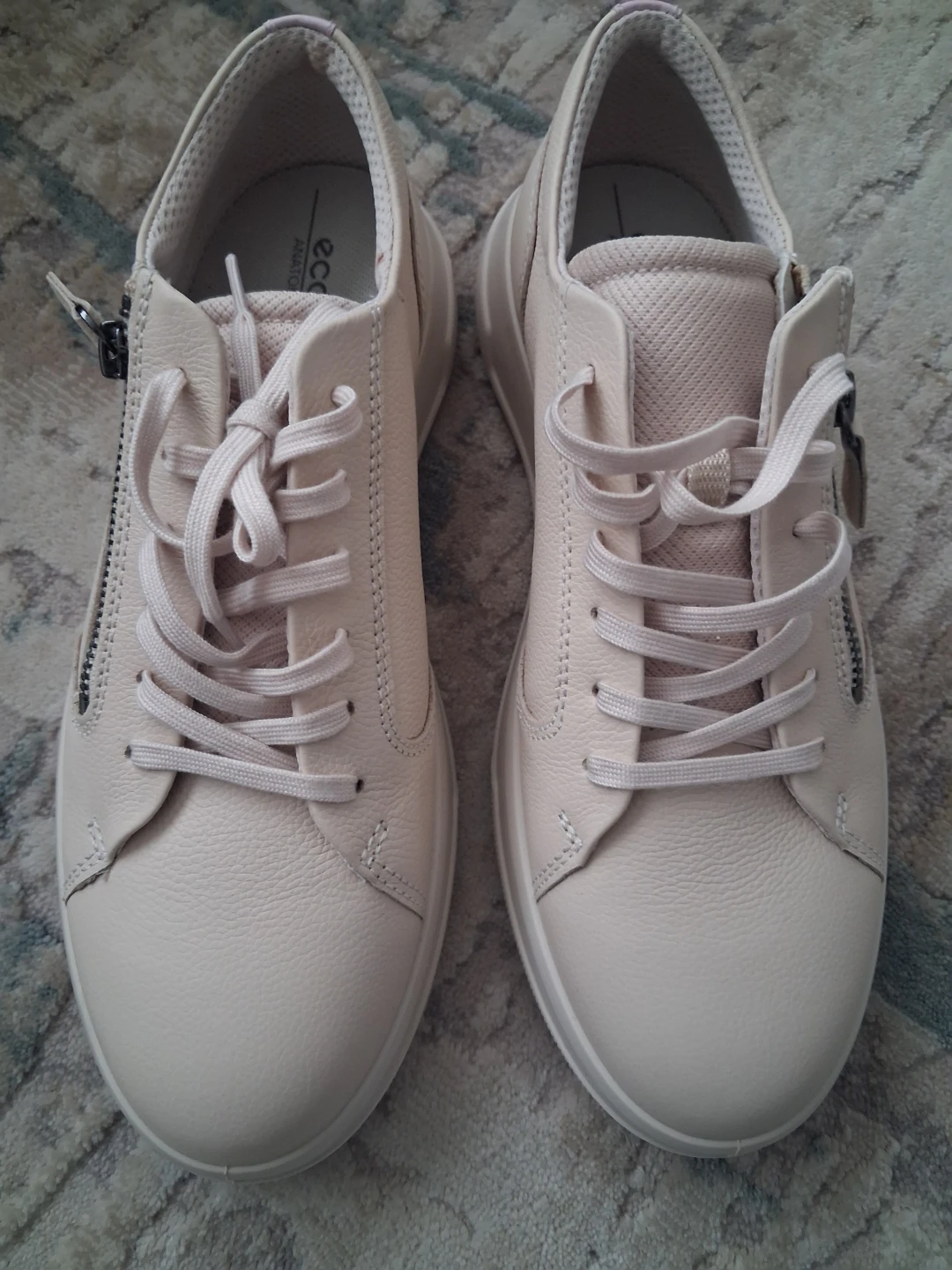 Ecco Cream Leather Sneakers Size 39 - photo 2