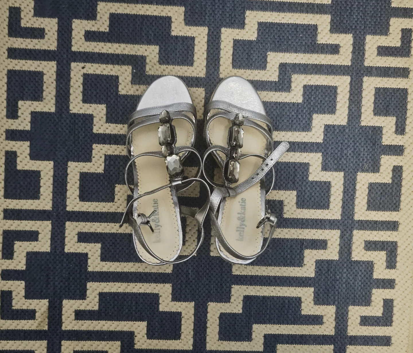 Kelly & Katie Silver Embellished Wedge Sandals - photo 2