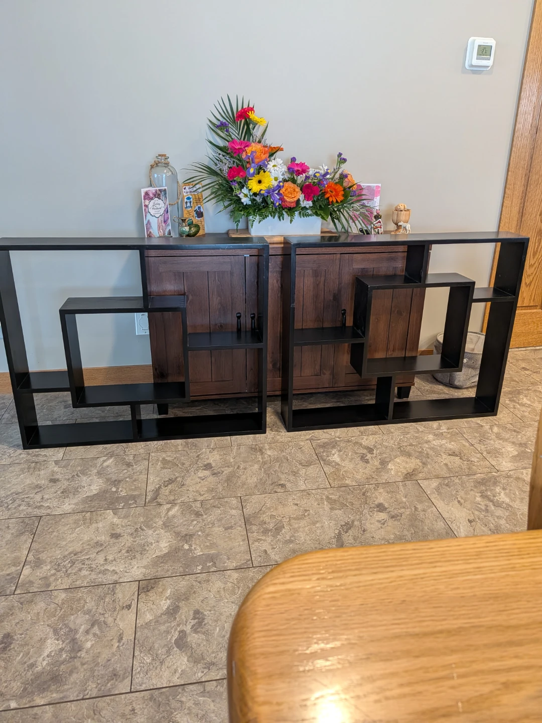 Black Modern Geometric Shelf Unit