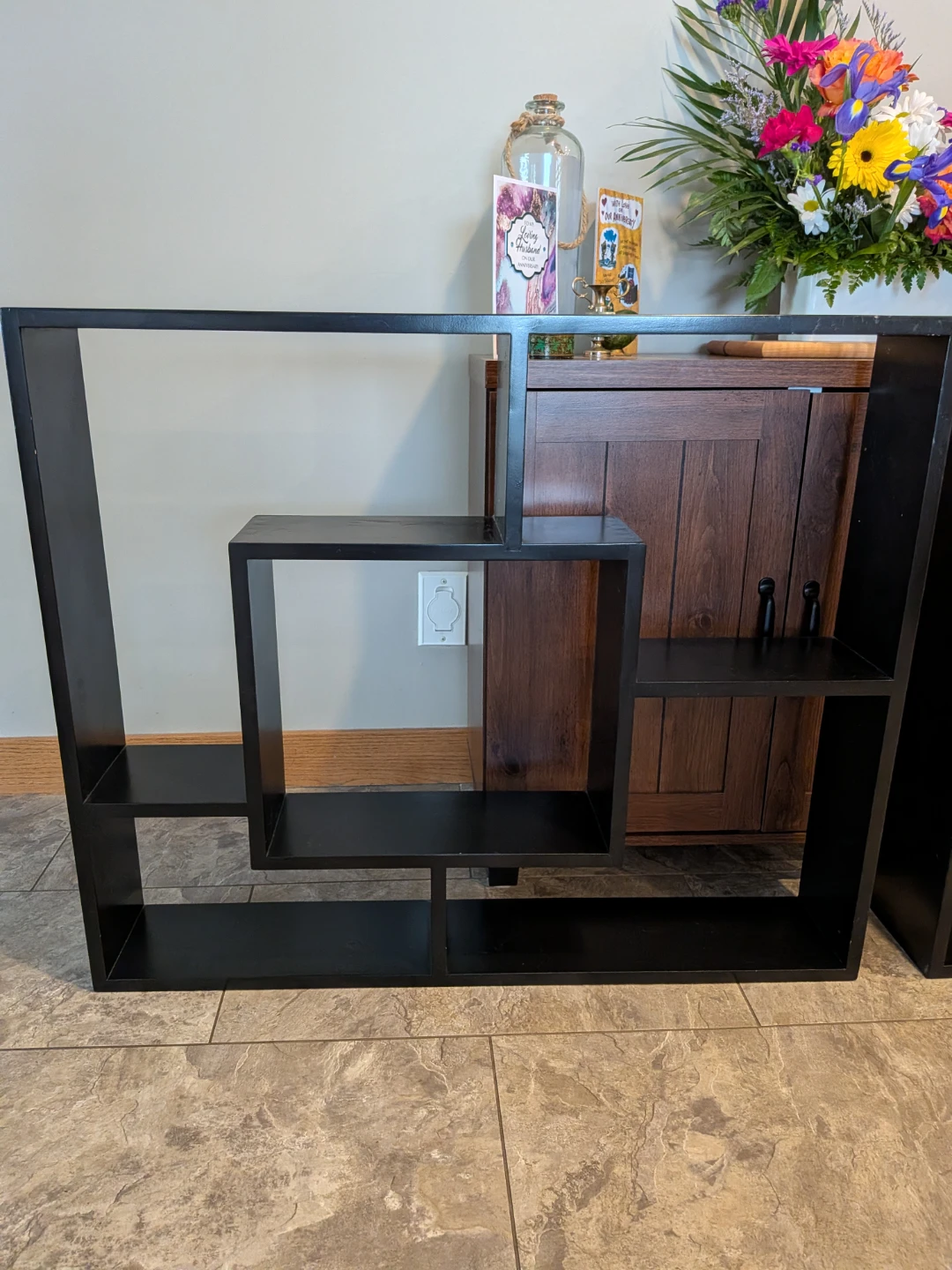 Black Modern Geometric Shelf Unit - photo 2