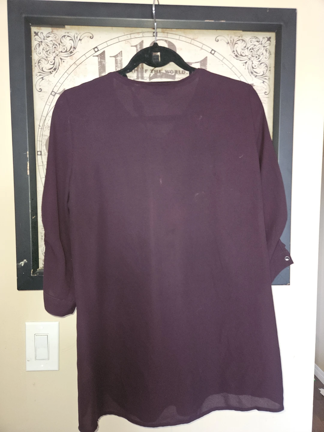 Reitmans Plum Zip Front Blouse - Size L - photo 4