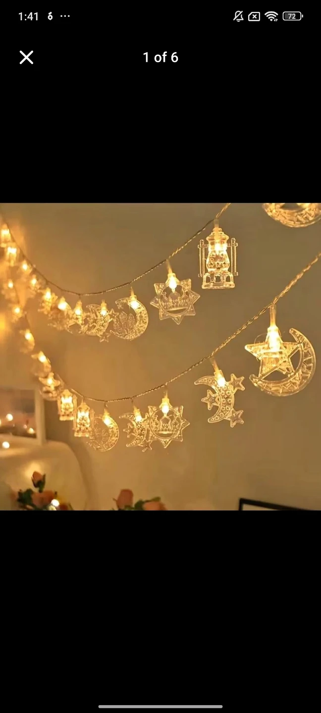 Ramadan Decorative String Lights (Moon, Star, Lantern)