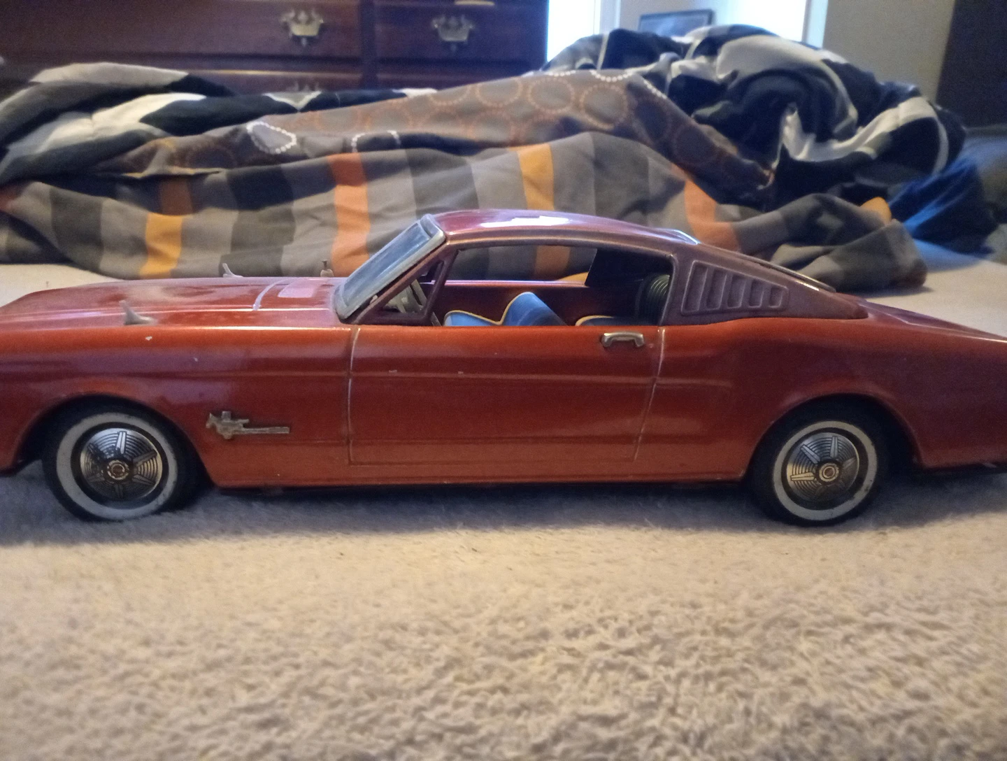 16" Japan Tin Friction 1965 Ford Mustang Fastback Car - photo 3