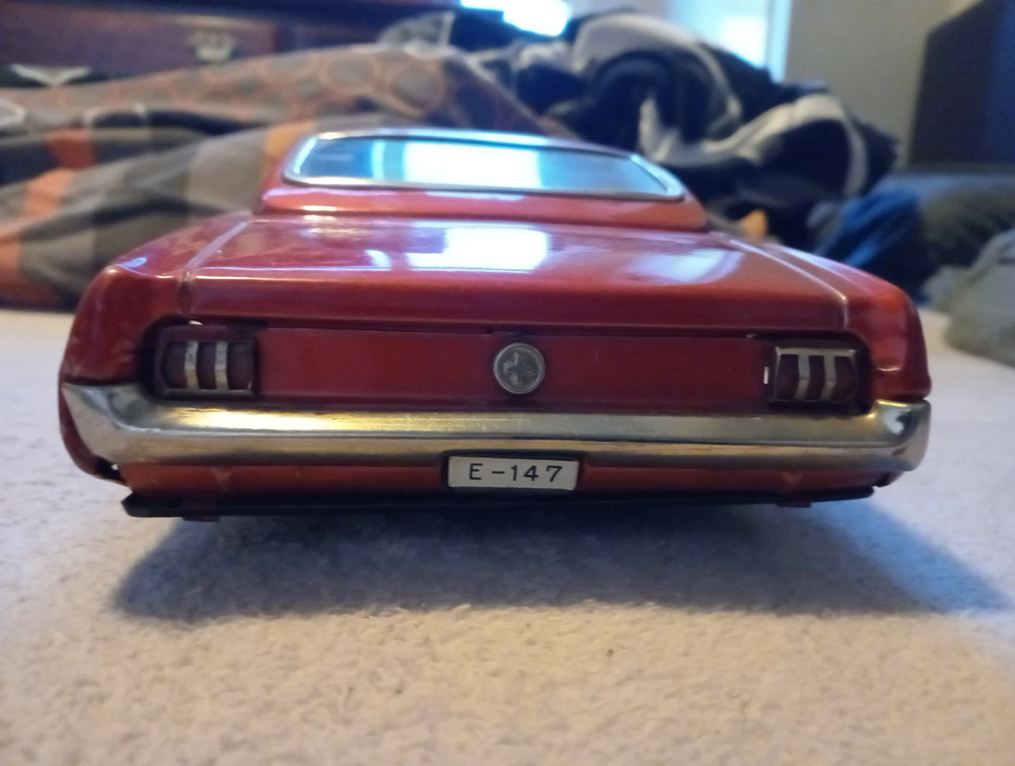16" Japan Tin Friction 1965 Ford Mustang Fastback Car - photo 5