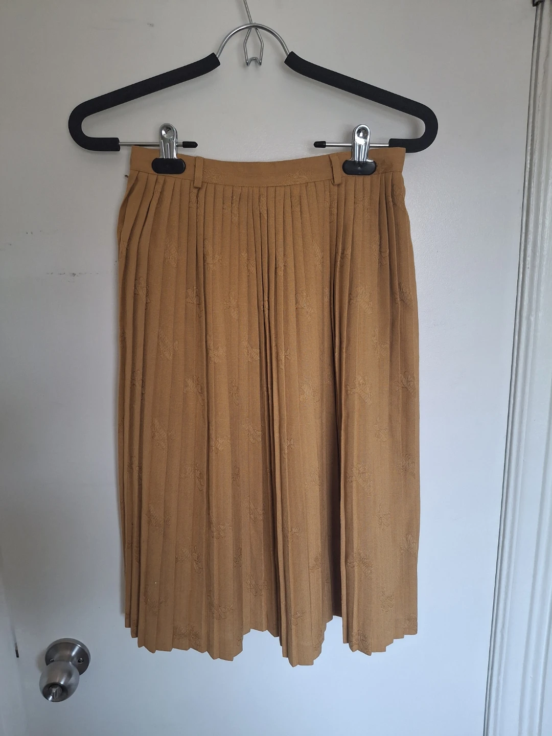 Vintage Airplane Pleated Skirt - Mustard - photo 2