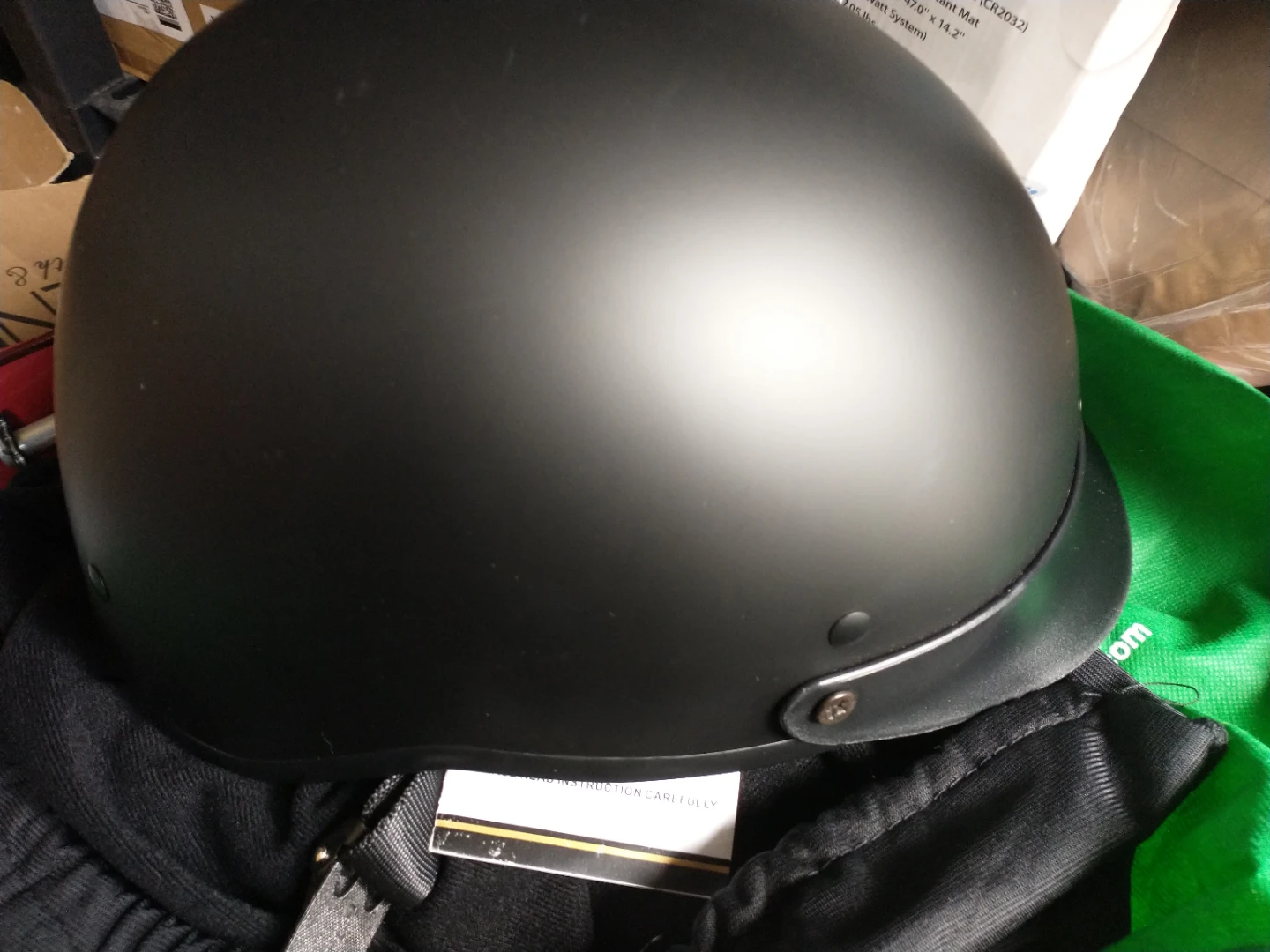 WFM DOT Motorcycle Helmet - Matte Black - photo 2