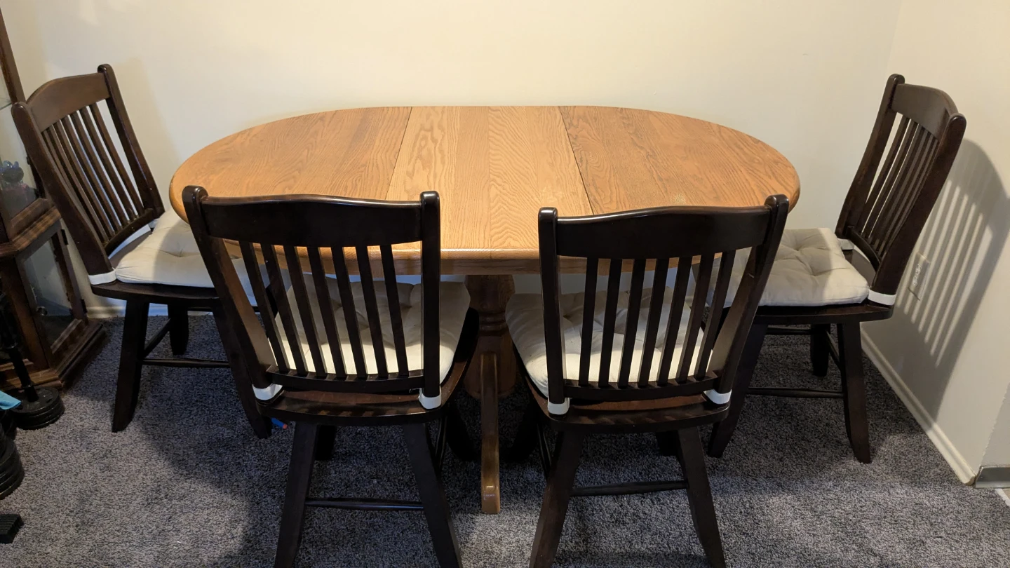 Wooden Dining Table with 4 Chairs