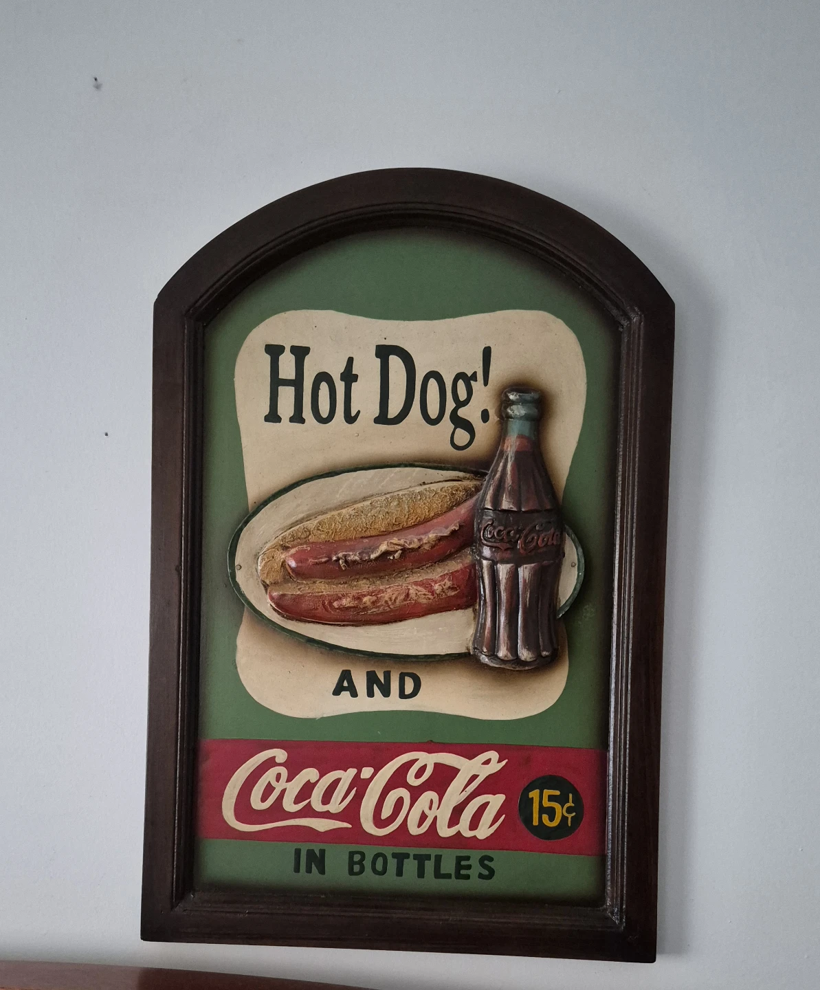 Wooden Coca-Cola "Hot Dog" Sign