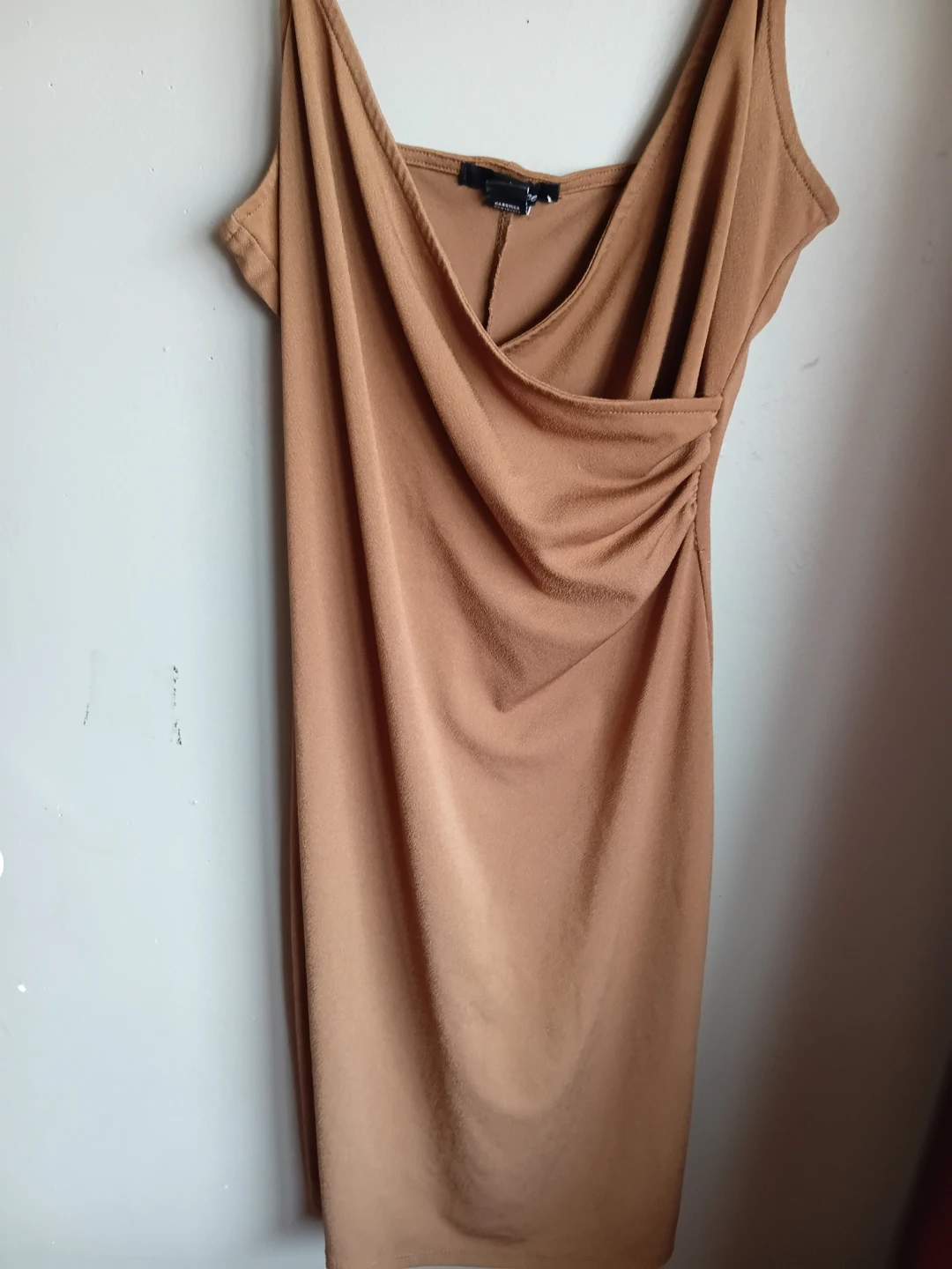 Brown Ruched Mini Dress