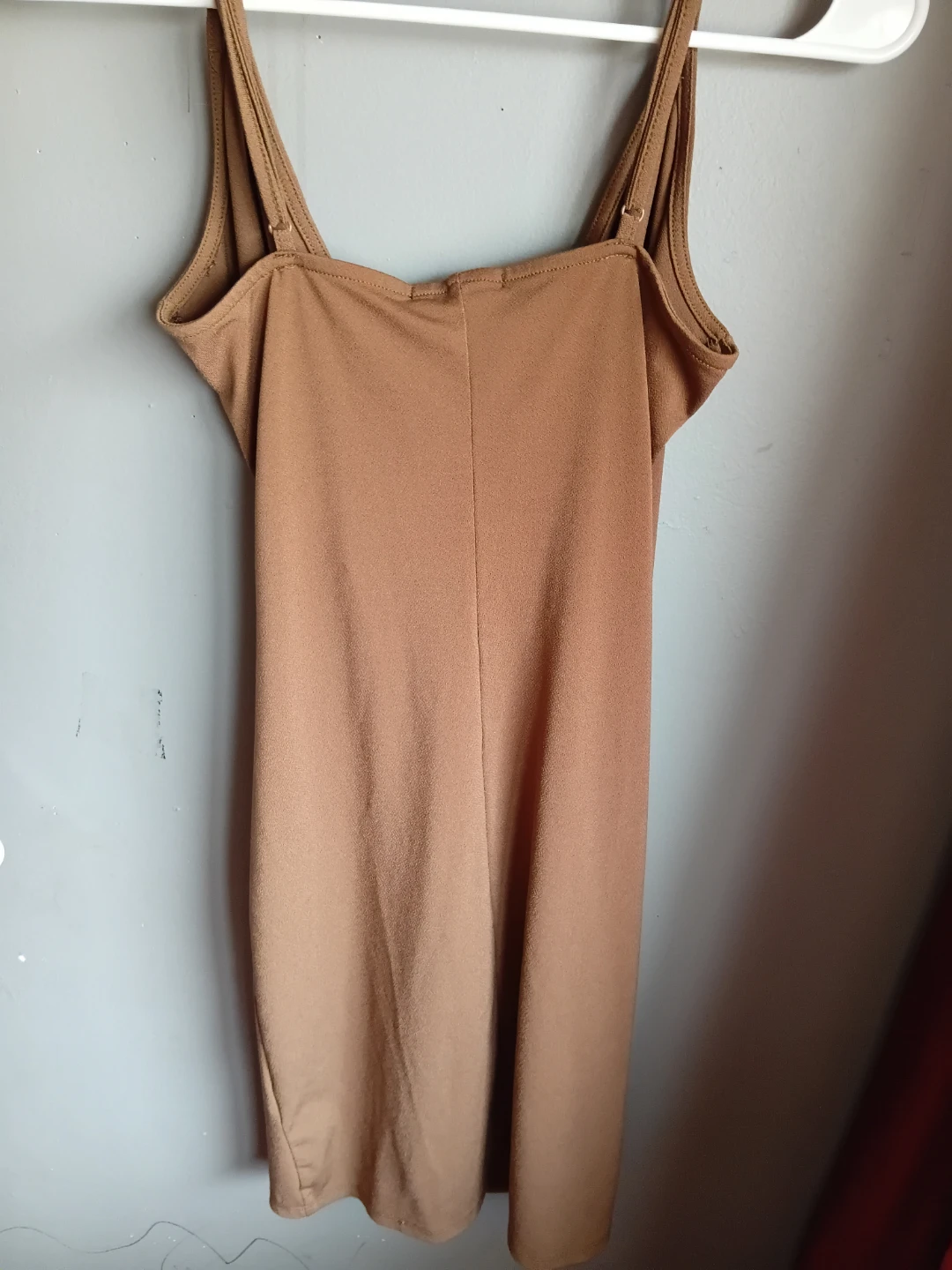 Brown Ruched Mini Dress - photo 2