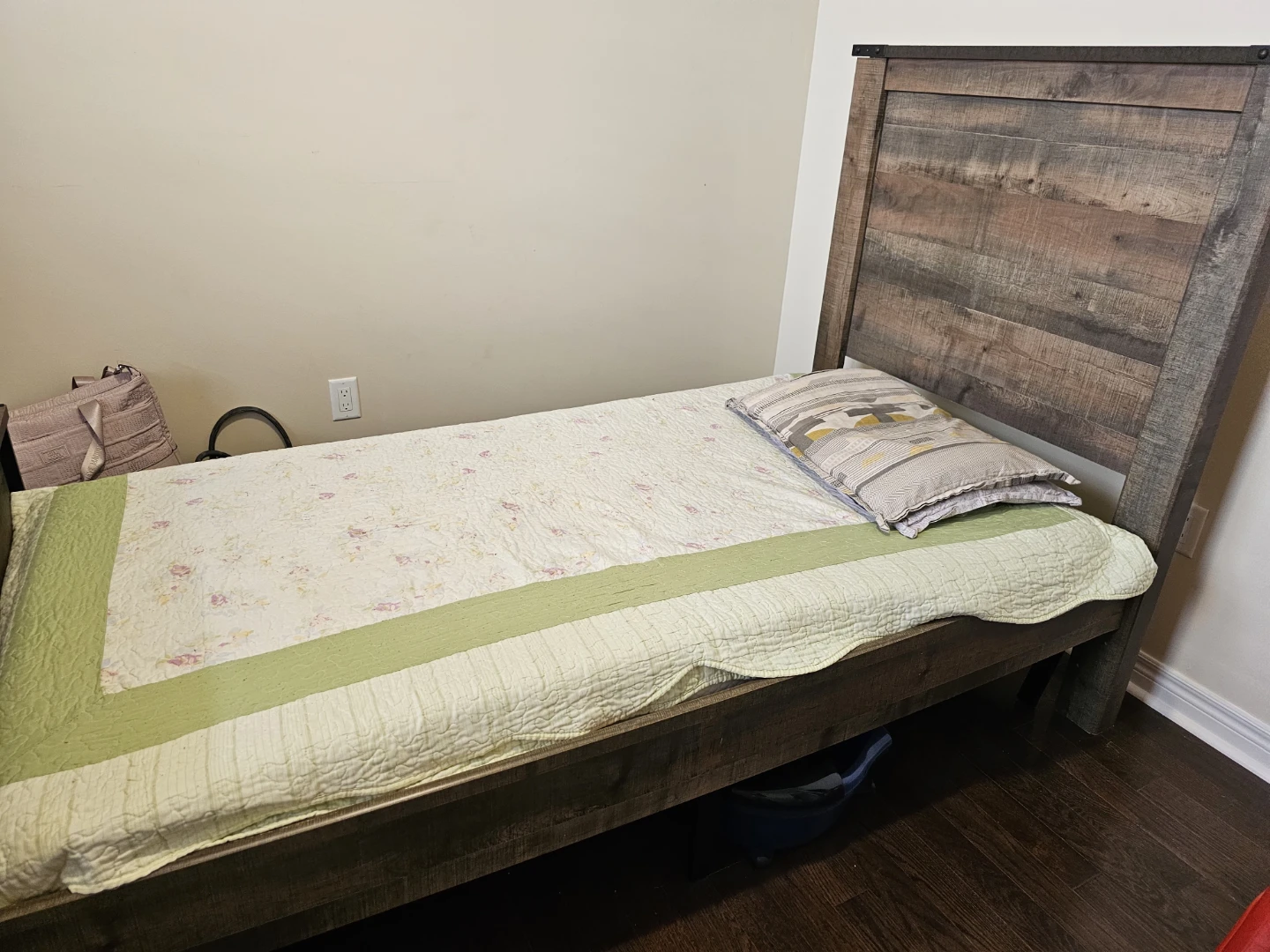 Ashley Rustic Wood Twin Bed Frame with Headboard