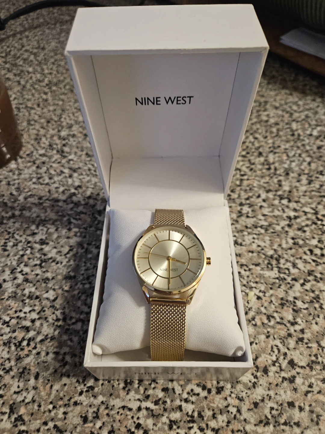 Nine West Gold Mesh Band Watch