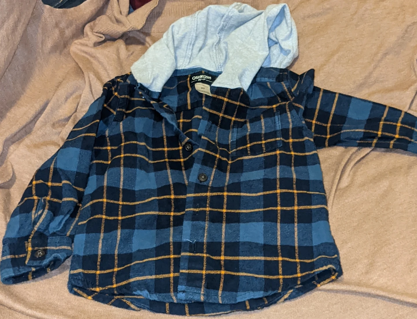 OshKosh B'gosh Flannel Hooded Shirt - Size 3T