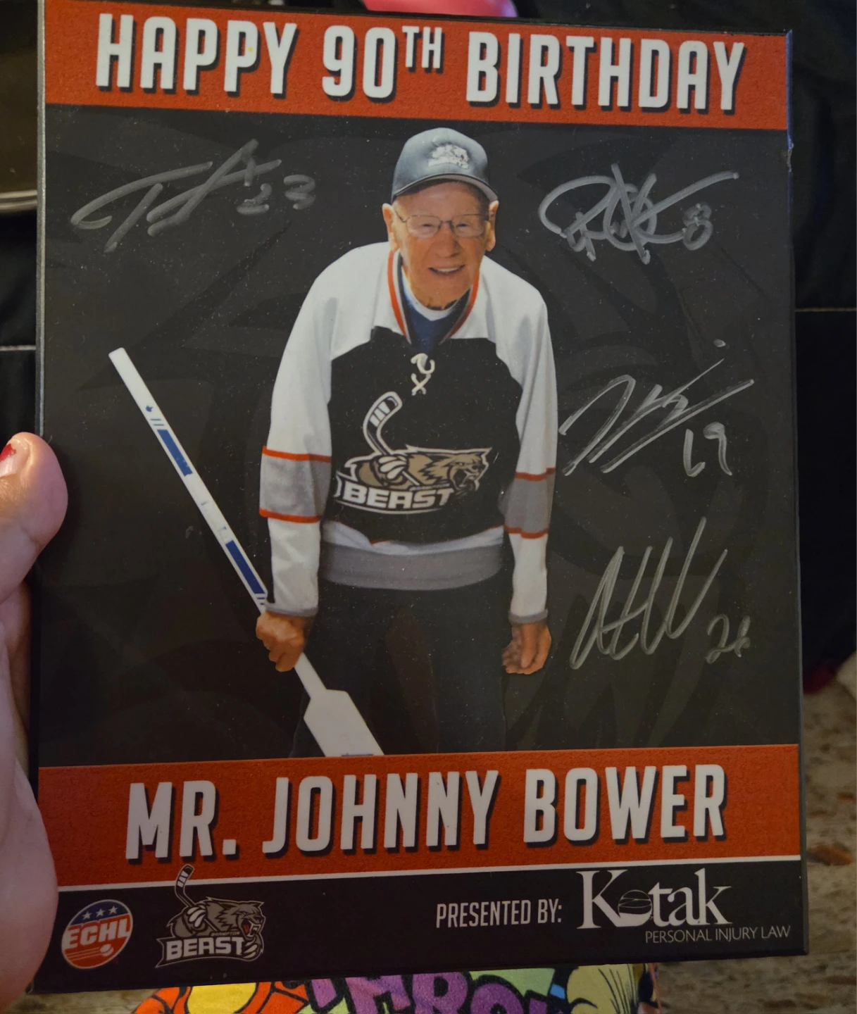 Mr. Johnny Bower Signed 90th Birthday Memorabilia