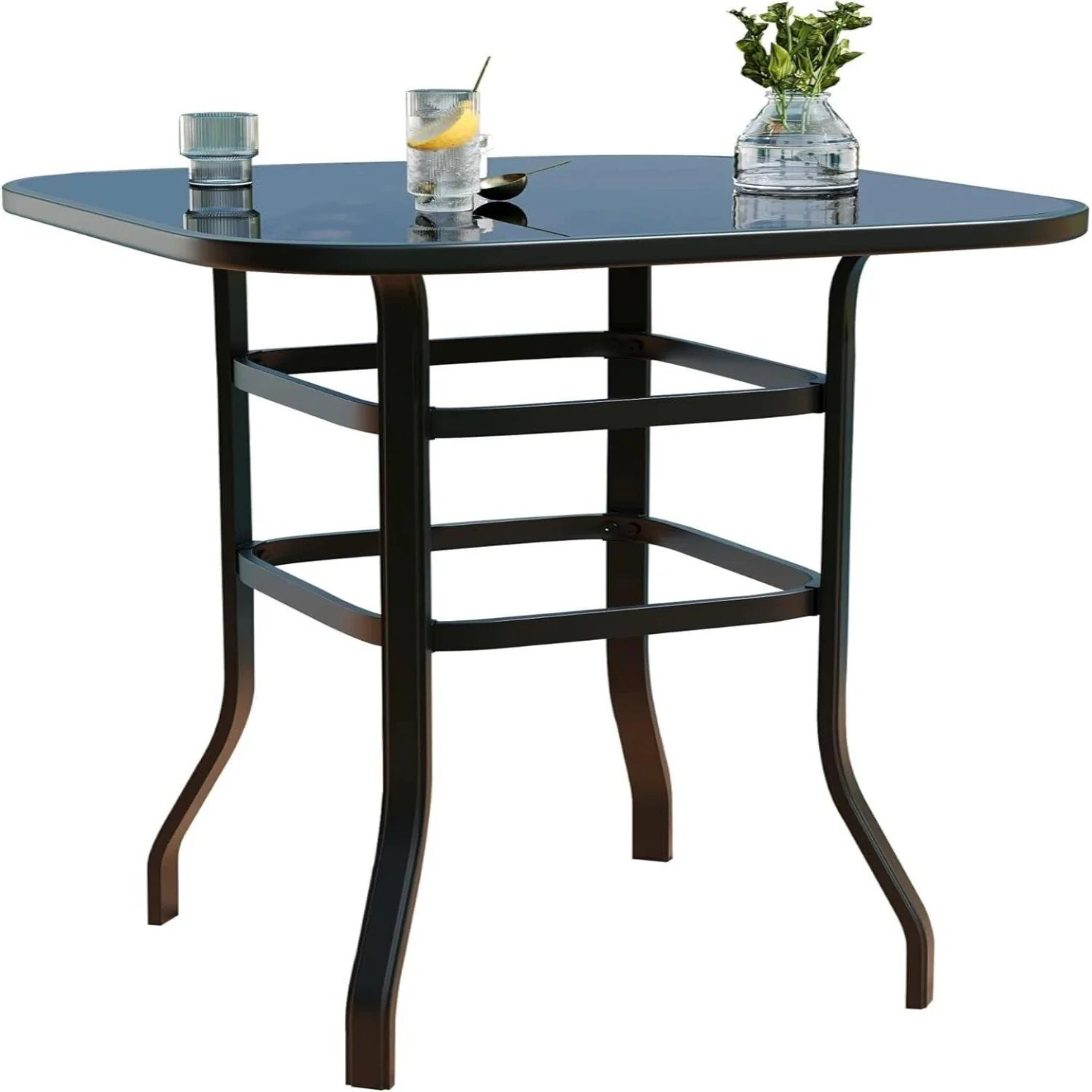 31.5" Glass Patio Bar Table