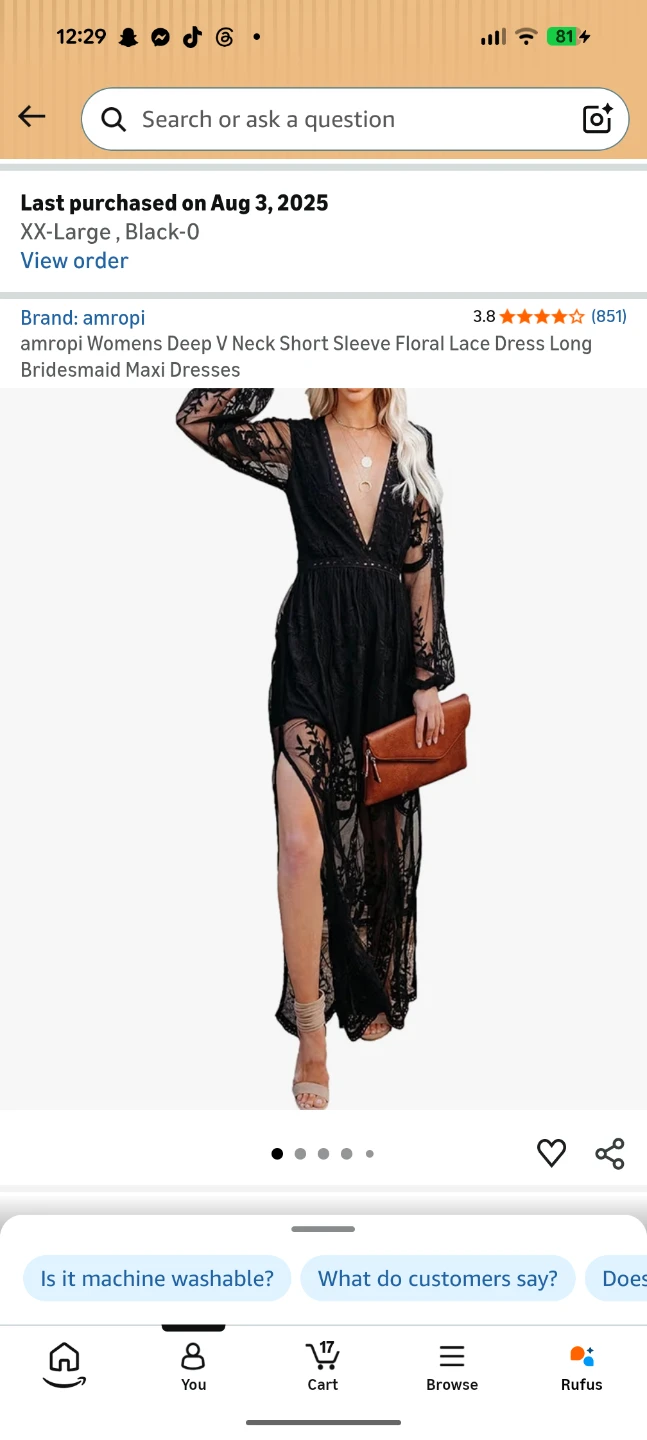 amropi Women's Floral Lace Maxi Dress - Black - XX-Large - photo 2