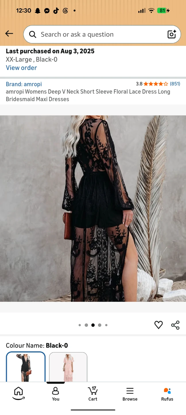 amropi Women's Floral Lace Maxi Dress - Black - XX-Large - photo 3