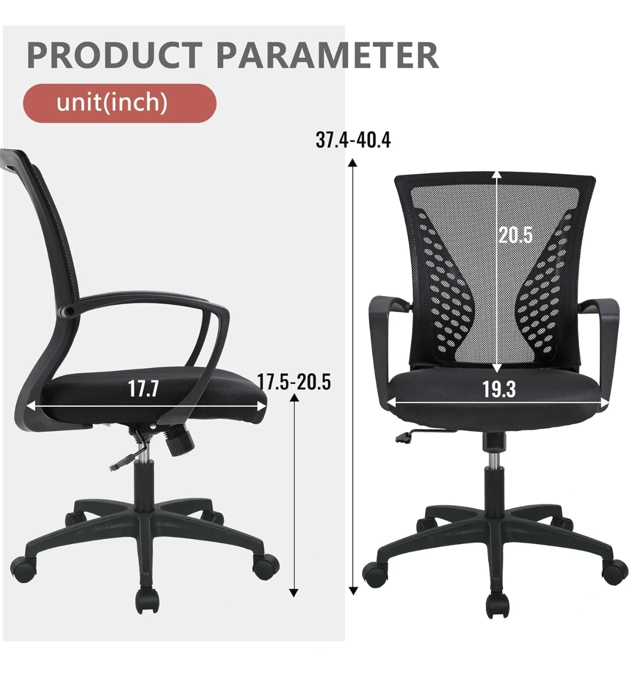 Black Mesh Office Chair - photo 5