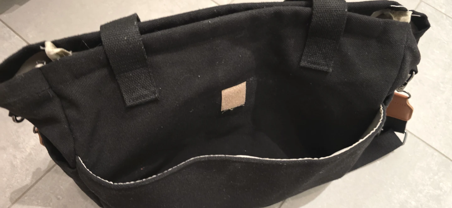 Black Canvas Tote Bag with Multiple Pockets - photo 3
