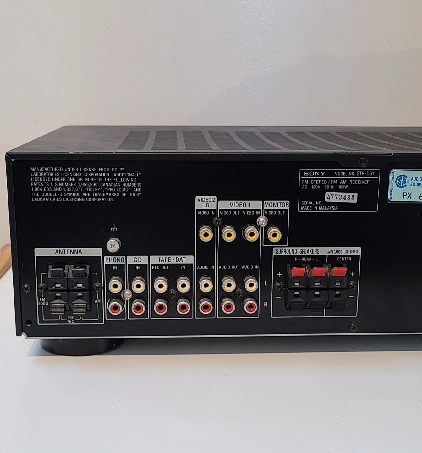 Sony STR-D611 AM/FM Audio Video Stereo Receiver - photo 5