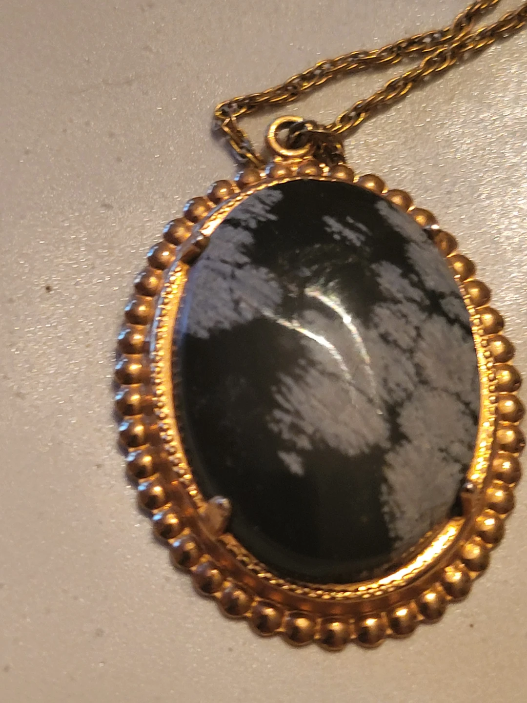 Corocraft Snowflake Obsidian Pendant Necklace - photo 3