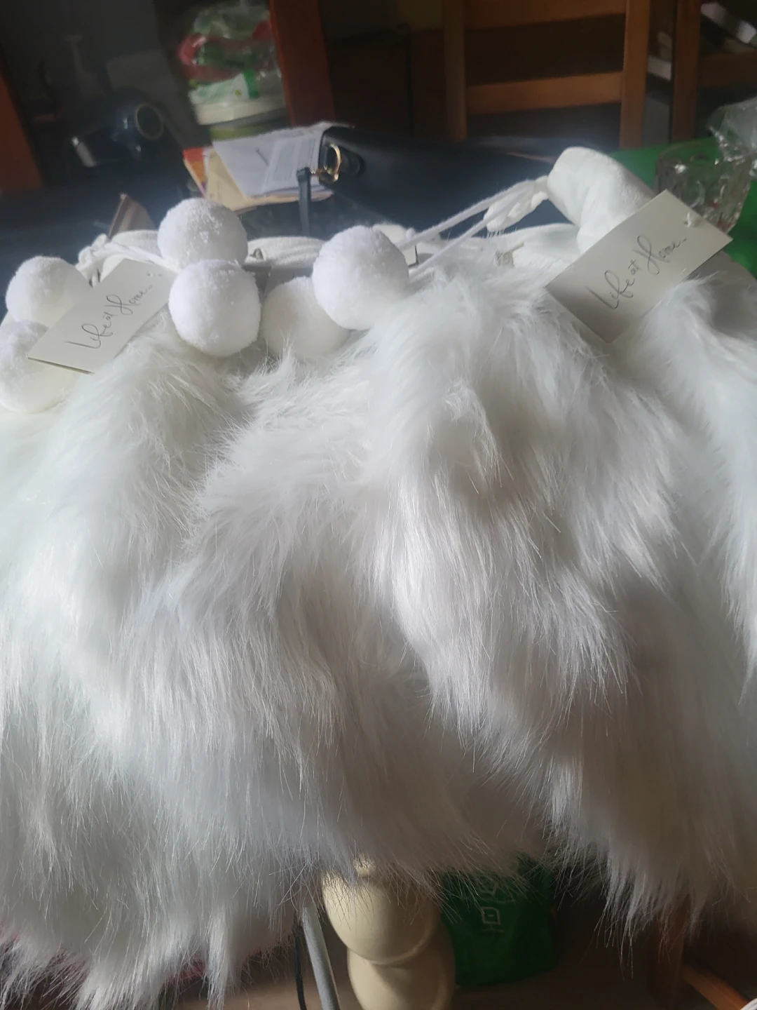 4 Life at Home Faux Fur Christmas Stocking with Pom Poms - photo 3