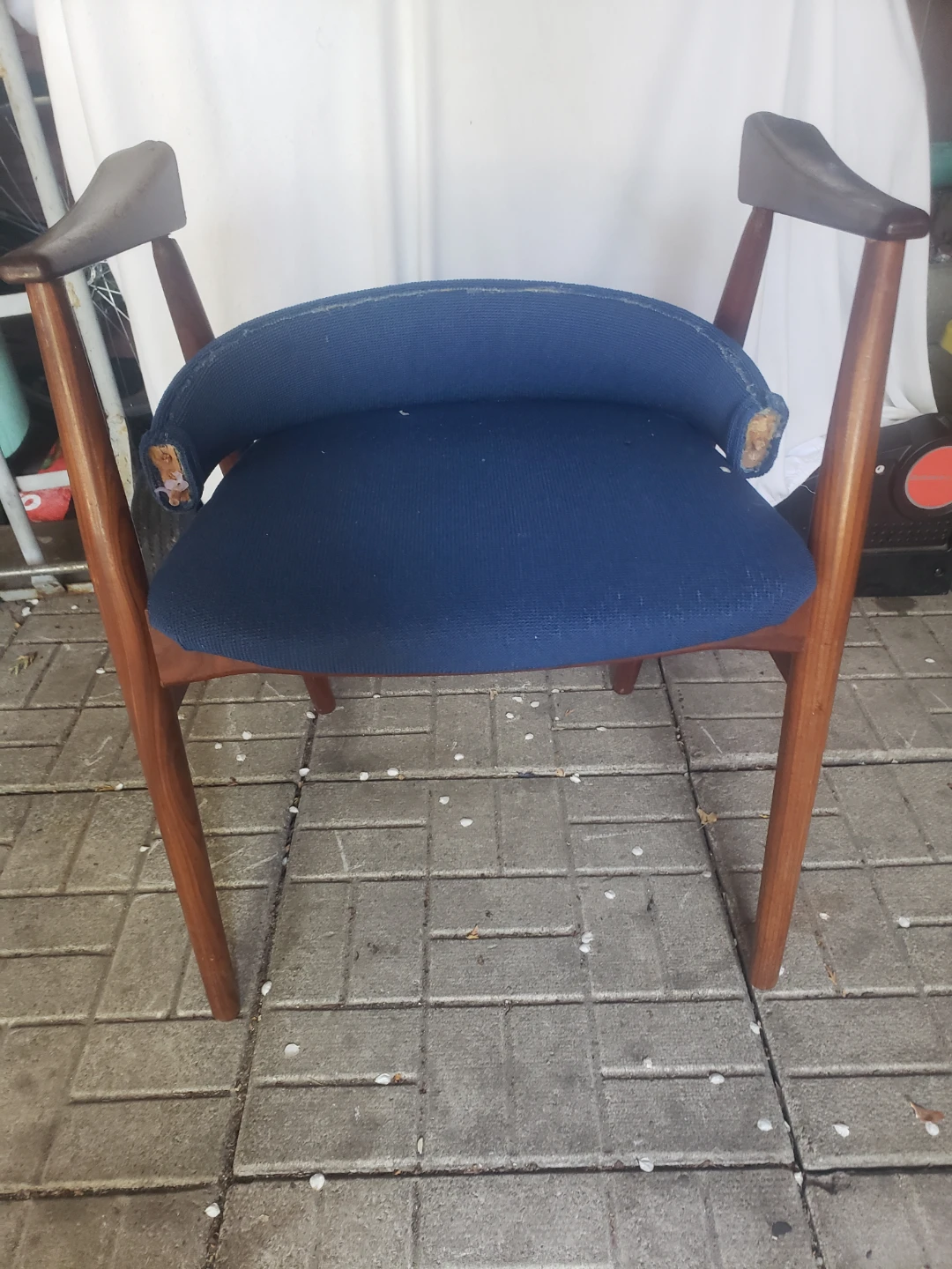 Vintage Blue Upholstered Armchair