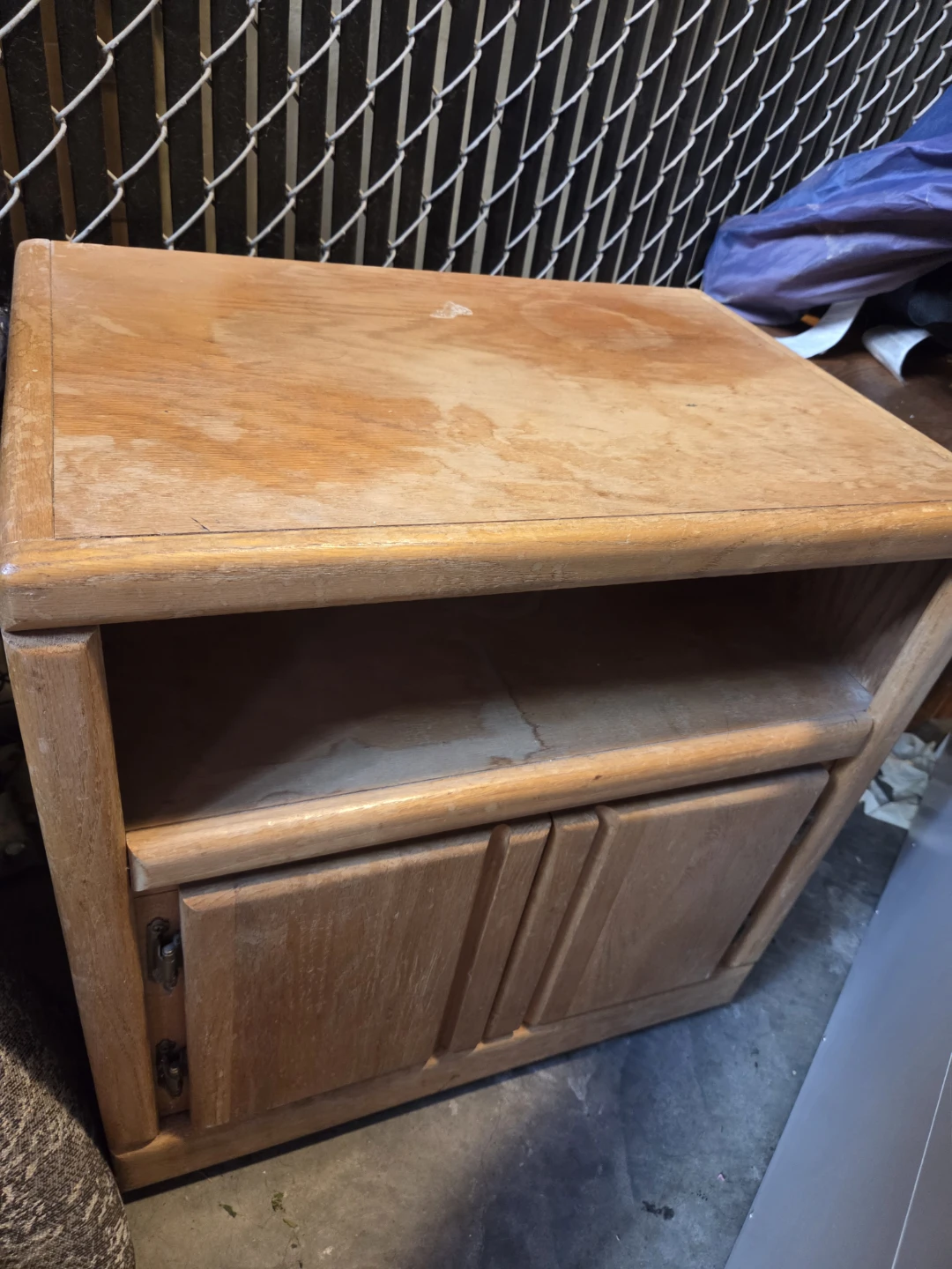 Wooden Nightstand with Drawer and Shelf - photo 2