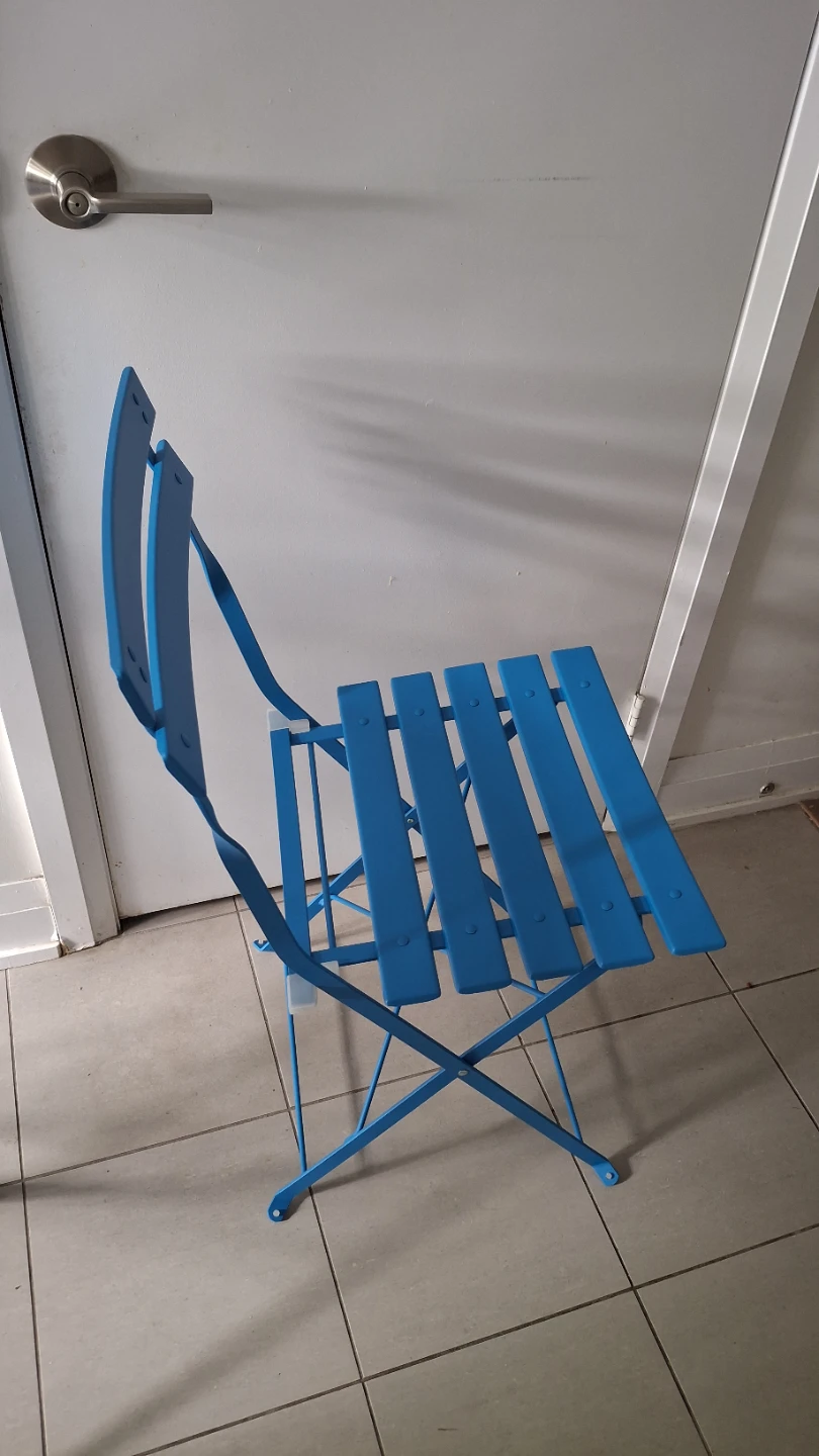 Blue Folding Bistro Table and Chair Set - photo 5