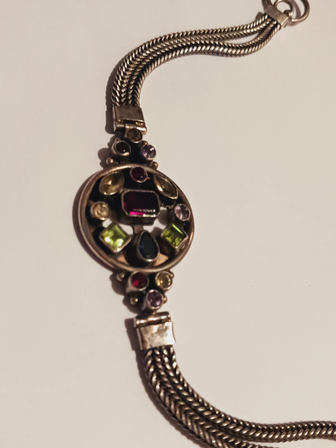 Gorgeous Sterling Silver 925 Multi Gemstone Bracelet - photo 4