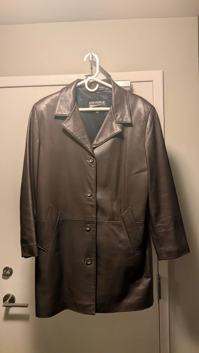 UNIVERSE COLLECTION 3/4 Length Brown Leather Jacket
