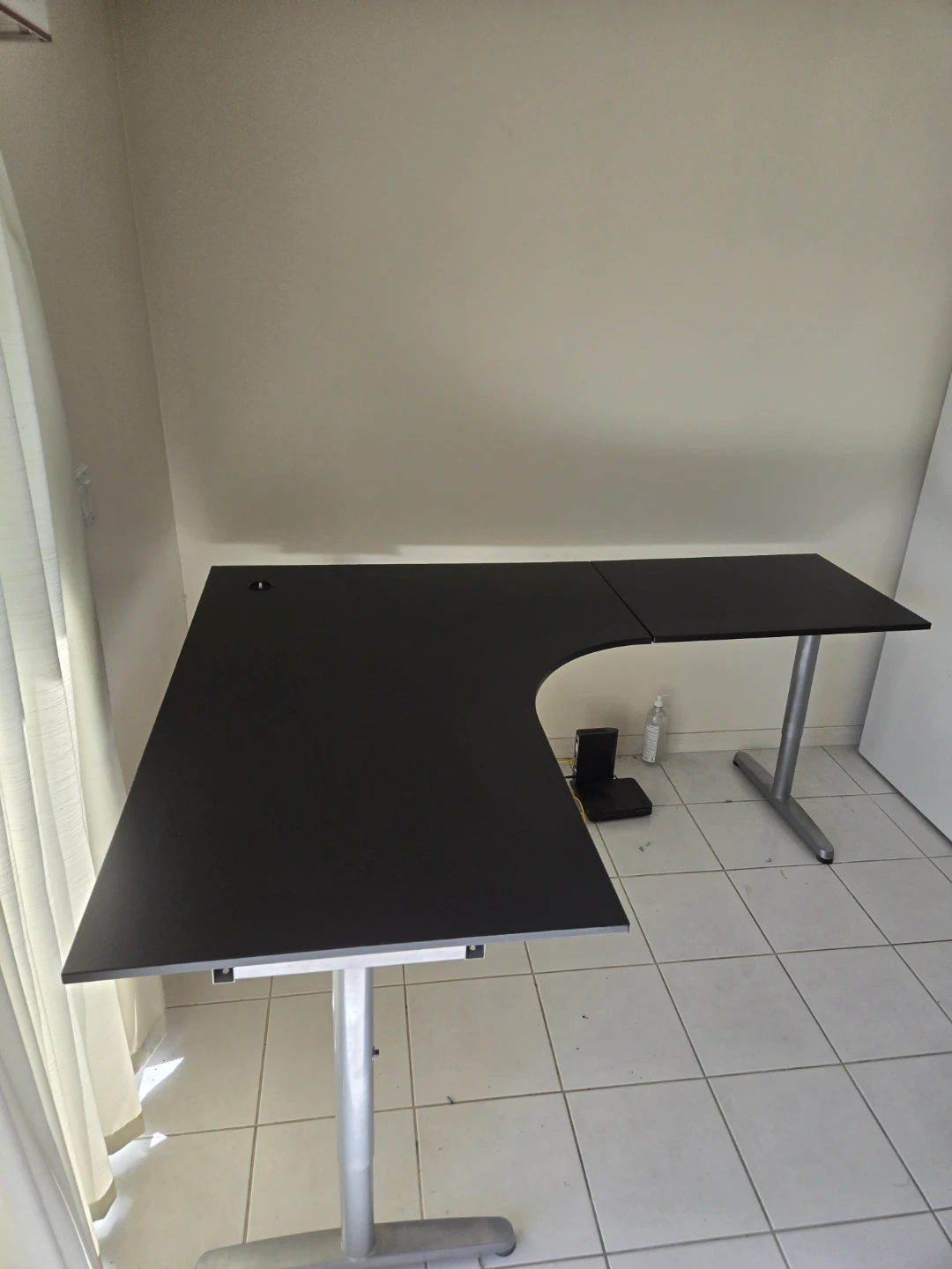 Black L-Shaped  Desk with Monitor Stand - photo 3