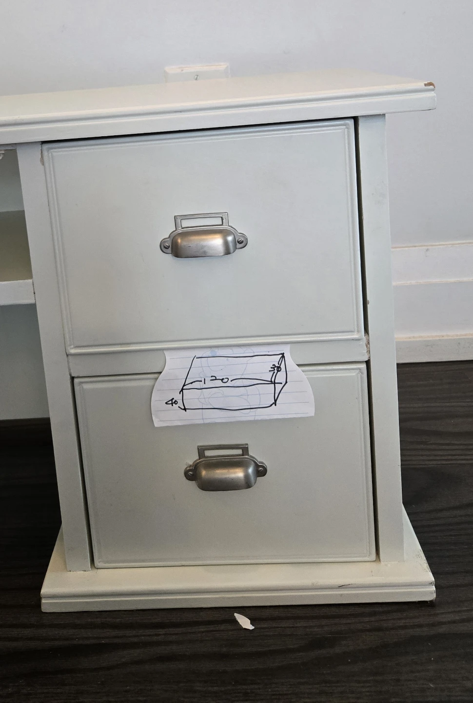White Desk with 5 Drawers and Shelf - photo 3