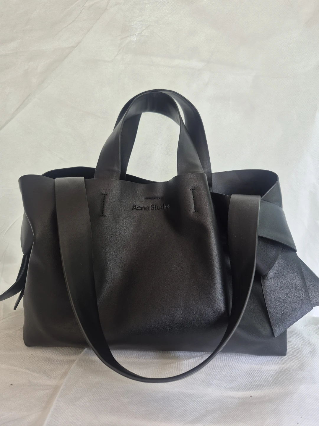 Acne Studios Black Leather Tote Bag