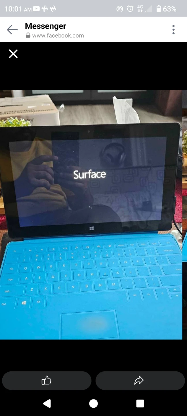 Microsoft Surface Tablet with Blue Keyboard and Charger - photo 2