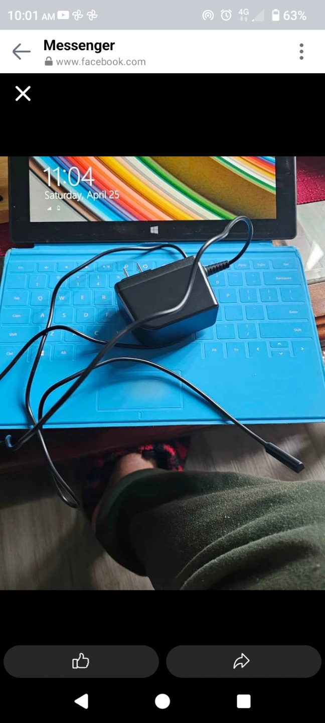Microsoft Surface Tablet with Blue Keyboard and Charger - photo 4