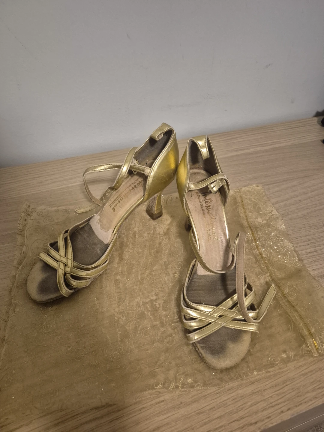 International Dance Shoes Gold Heels