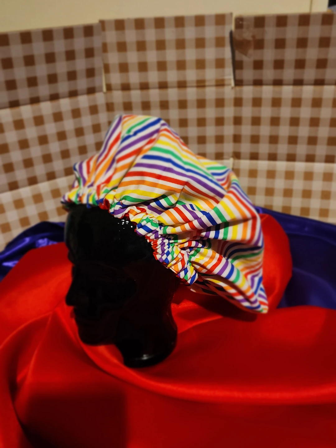 Rainbow Striped Bonnet w/ Satin Lining - photo 2