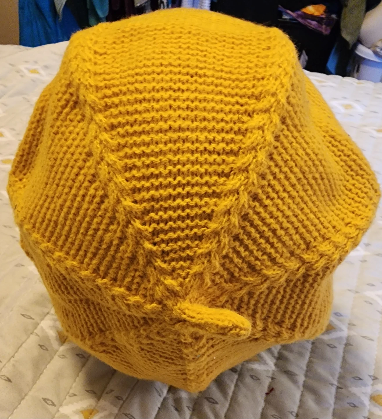 Yellow/Mustard Knit Beret Hat - photo 5