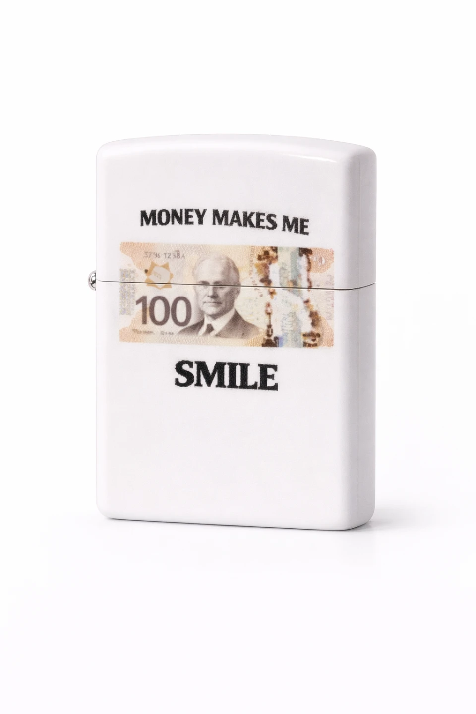 White Zippo Lighter with Canadian Theme