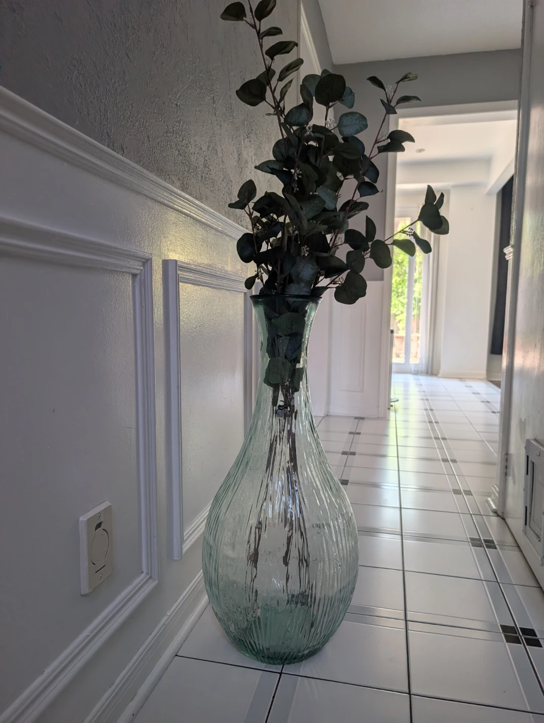 Large Blown Glass Vase - Clear