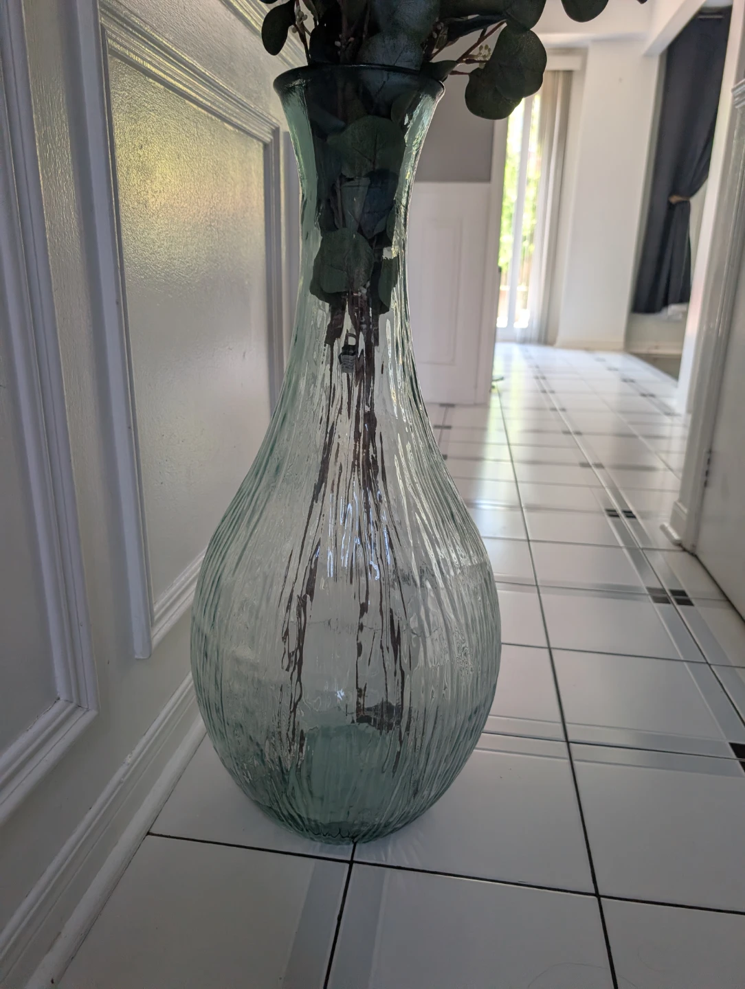 Large Blown Glass Vase - Clear - photo 2