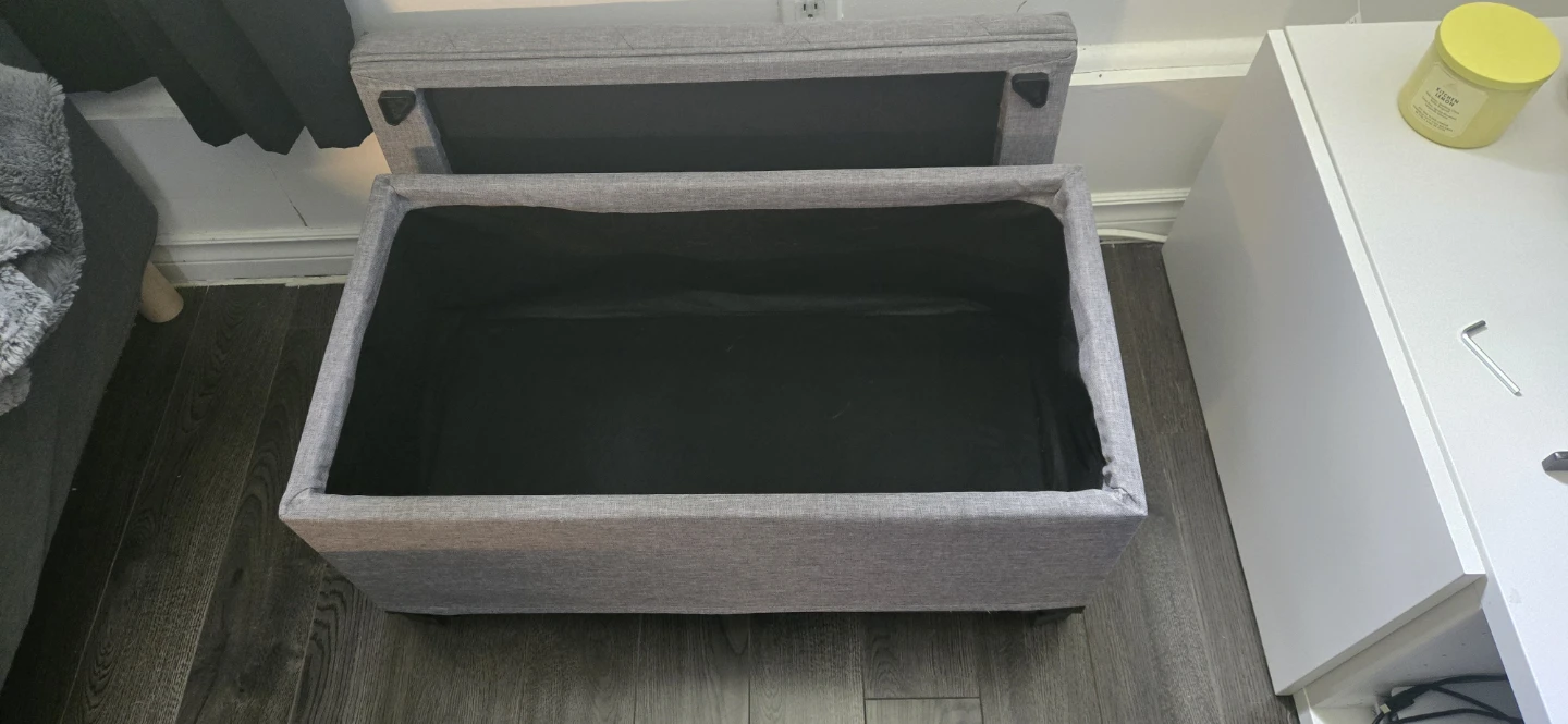 Grey Storage Ottoman