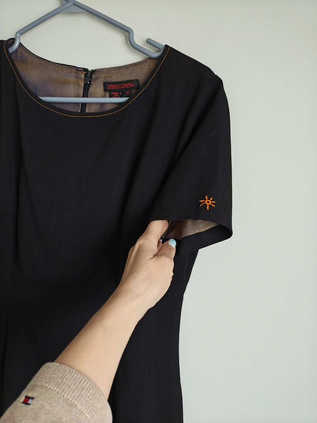 Simon Chang Black Short Sleeve Sheath Dress - photo 4