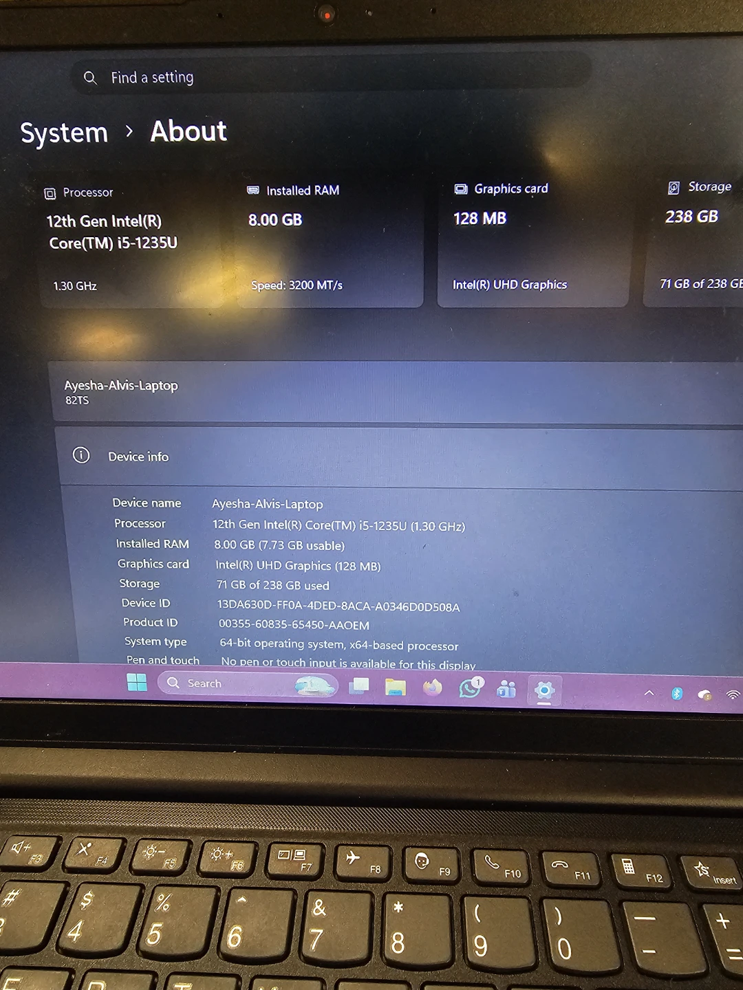 Lenovo Laptop - 12th Gen Intel Core i5, 8GB RAM, 238GB Storage - photo 3