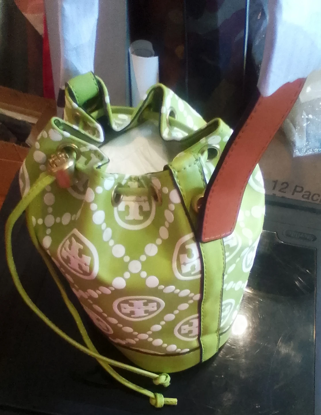 Tory Burch Bucket Bag - Lime Green Floral Print - photo 2