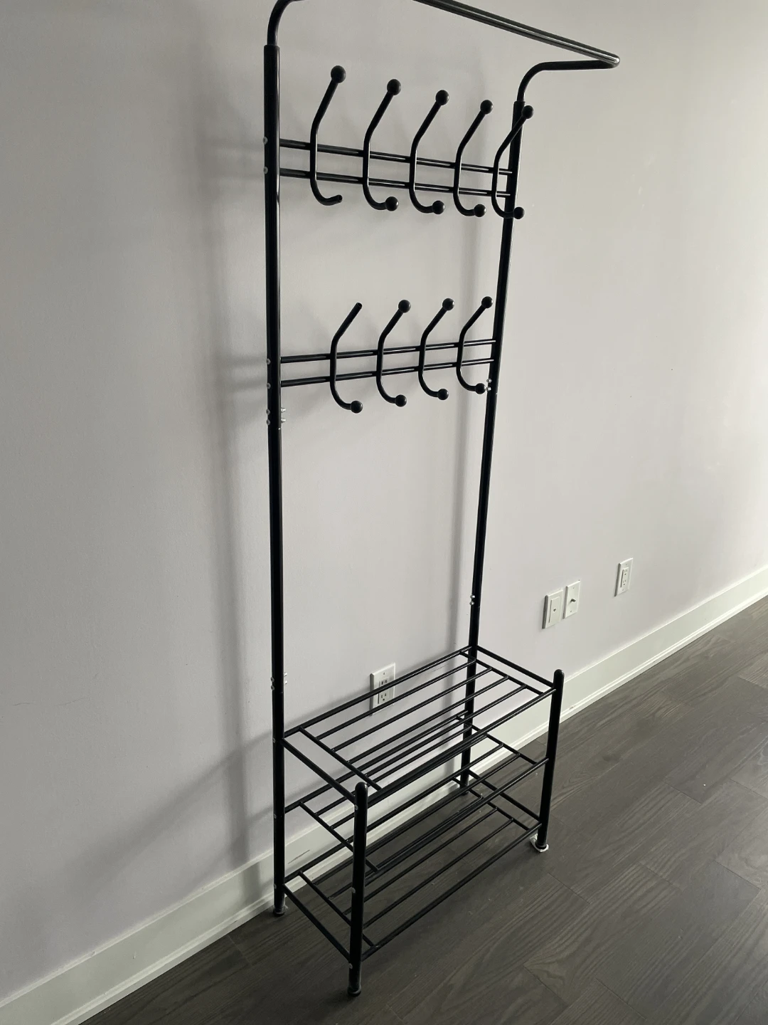 Black Ikea NIPÅSEN coat rack and bench - photo 3