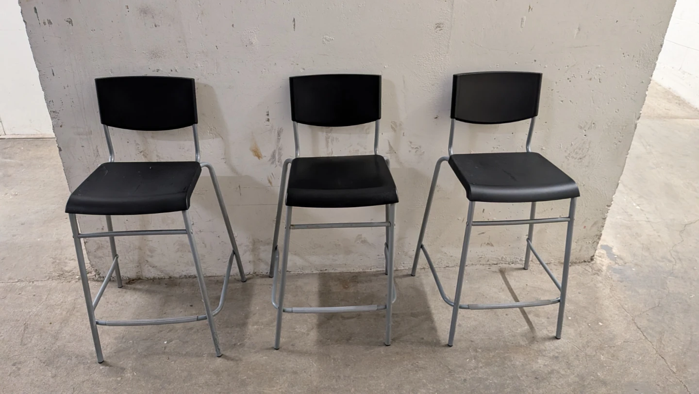 Set of 3 Black Chairs